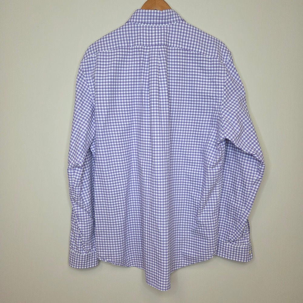 Polo Ralph Lauren Mens XL Classic Fit Gingham Button Down Shirt Purple White - Picture 3 of 5